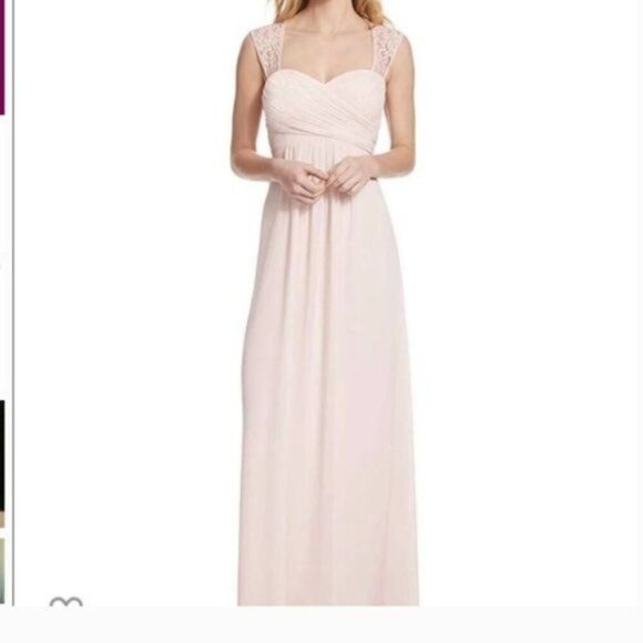 Samantha Paige Womens Formal Maxi Dress size 2 Pink A Line Chiffon Bridesmaid - Picture 1 of 10